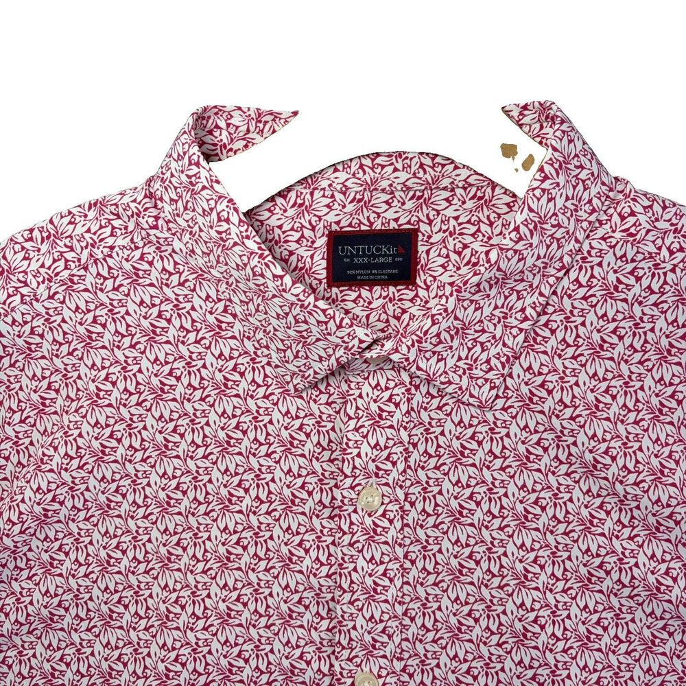 Untuckit Mavrud Short Sleeve Mens 3XL Floral Stretch Nylon Hawaiian Golf Summer